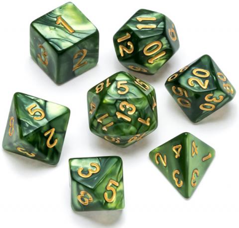 Pearl Series: Green - Numbers: Gold