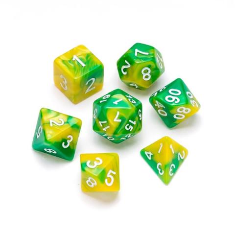 Marble Series: Yellow & Green - Numbers: White