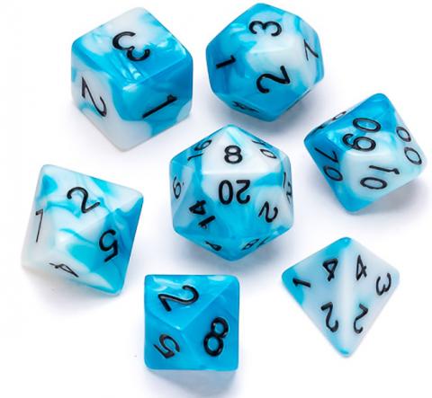Marble Series: Blue & White - Numbers: Black