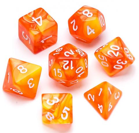 Marble Series: Orange & Yellow - Numbers: White