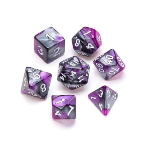 Marble Series: Purple & Grey - Numbers: White