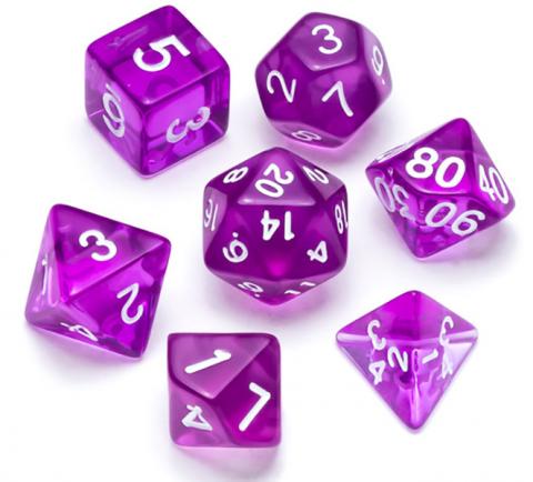 Transparent Series: Purple - Numbers: White