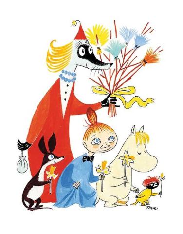 Moomin Postcard - Filifjonkan med påskris
