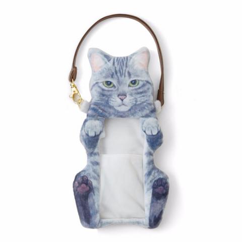 Cat Smartphone Pouch Gray