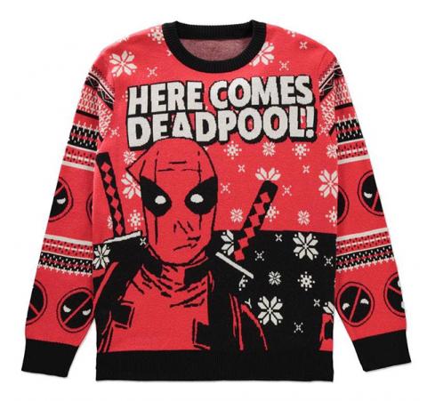 Deadpool Knitted Christmas Sweater Here comes Deadpool!