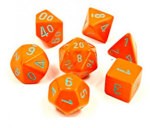 Heavy Orange/Turquoise (set of 7 dice)