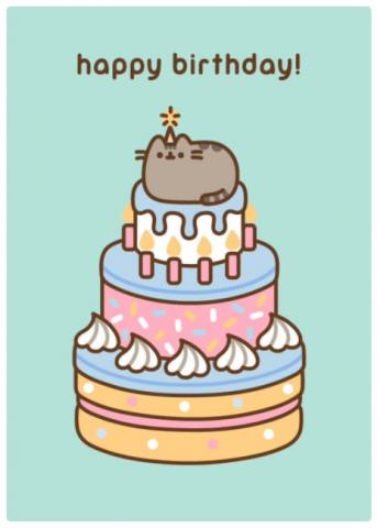 Pusheen Big Cake Card