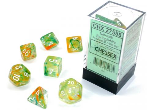 Nebula Spring/White Luminary (set of 7 dice)