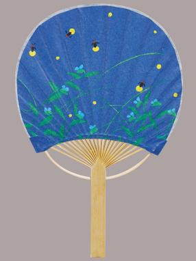 Mini Bamboo Fan: Hotaru (Fireflies)