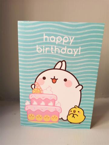 Molang Happy Birthday Cake Card