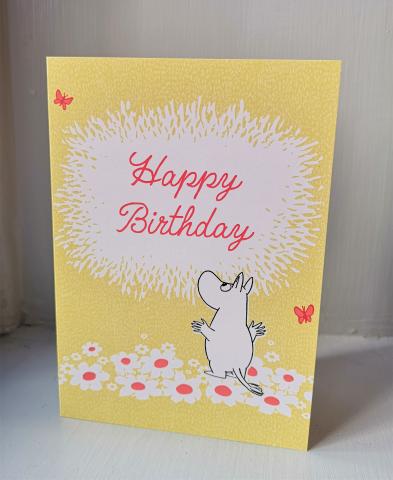 Moomin Flowers Happy Birthday Card