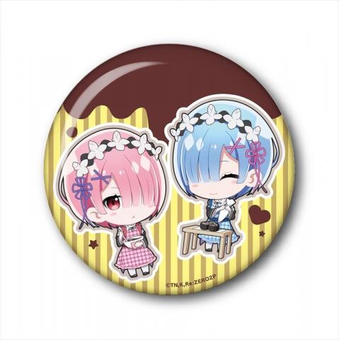 Choi Deka Can Badge Ram & Rem (Valentine Ver.)