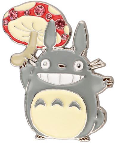 Metal Brooch Large Totoro Mushroom