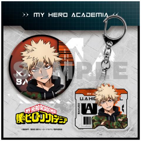 Can Badge & Acrylic Key Chain Set Bakugo Katsuki Camouflage