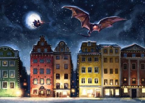 Vykort - Juldrake Stockholm Vykort - Juldrake Stockholm