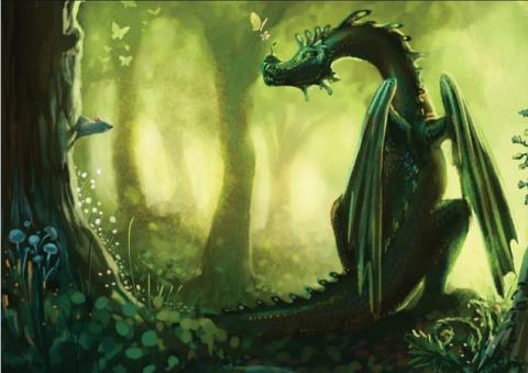 Vykort - Forest Dragon