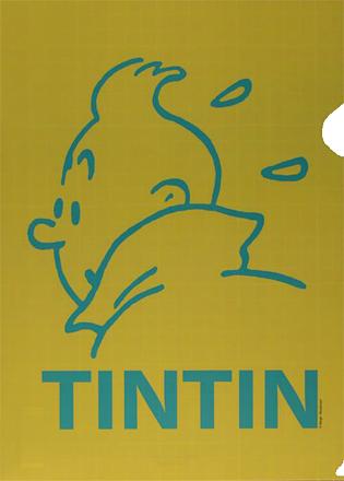 Plastmapp - Tintin ansikte grön