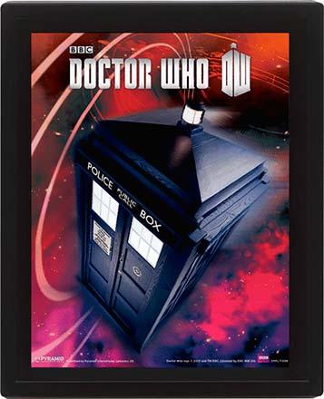 Doctor Who Flying Tardis Framed 3D Lenticular Poster