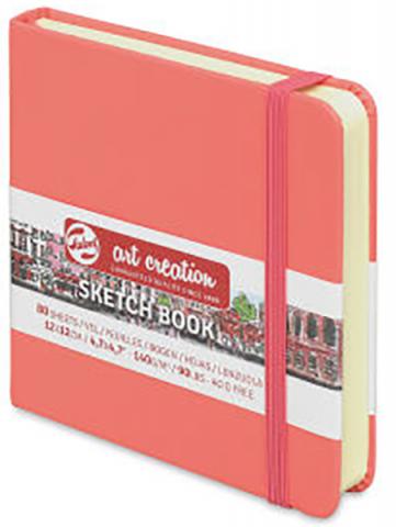 Sketchbook Coral Red 12 x 12 cm