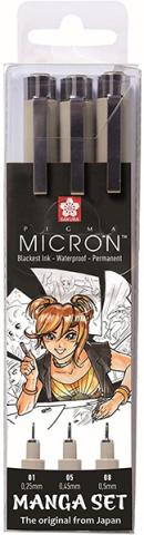 Manga Pigma Micron Set 3 Black