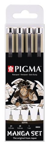 Manga Pigma Micron Set 4 Sepia