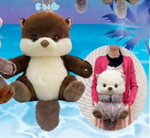 Ukiuki Sea Otters BIG Plush: Holding Hands Raimu