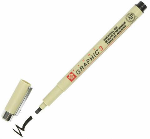 Pigma Graphic 3 Black 3,0 mm Pigma Graphic 3 Black 3,0 mm