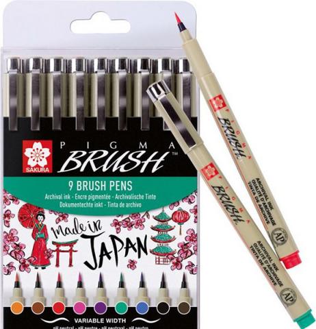 Pigma Brush Set 9 Colors Pigma Brush Set 9 Colors