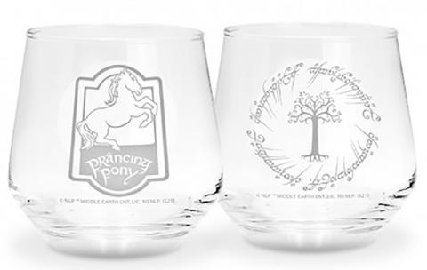 Prancing Poney & Gondor Tree 2 Glass Set Prancing Poney & Gondor Tree 2 Glass Set