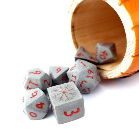 Rune Ceramic Stone Dice