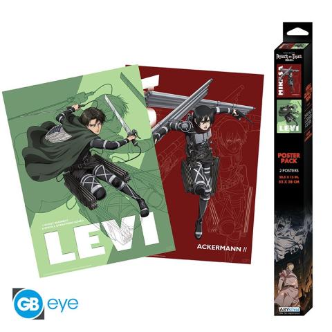 Levi and Mikasa Set 2 Chibi Posters