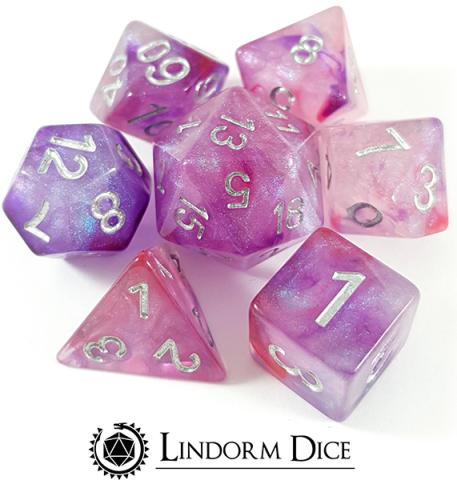 Shimmer Dice - Pink Dice Set (set of 7 dice)