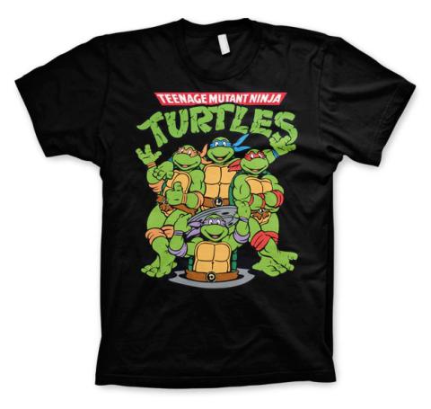 TMNT Group T-Shirt (Black) (Large)