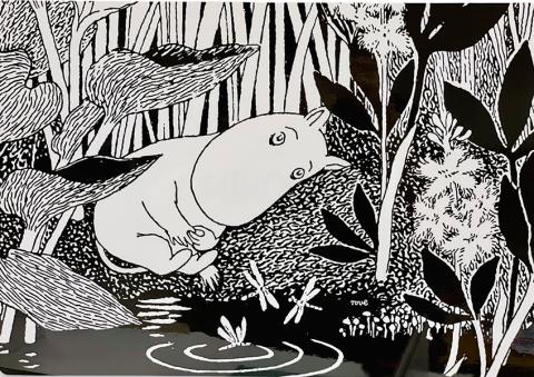 Moomin Greeting Card - Mumintrollet och trollsländor
