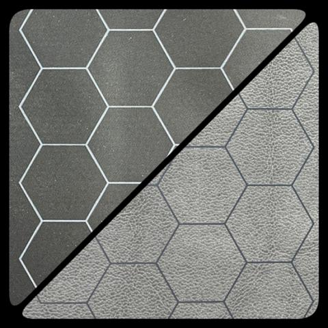 Battlemat 1 inch Hex Black/Grey (Double-sided)