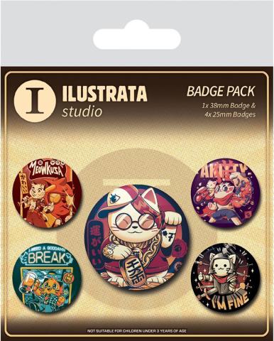 Cool Cat Badges 5-Pack