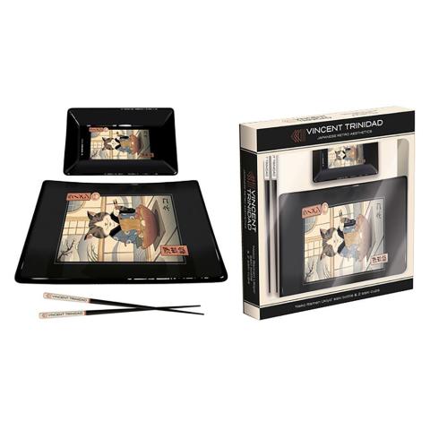 Neko Ramen Sushi Tray & Chopstick Set Neko Ramen Sushi Tray & Chopstick Set