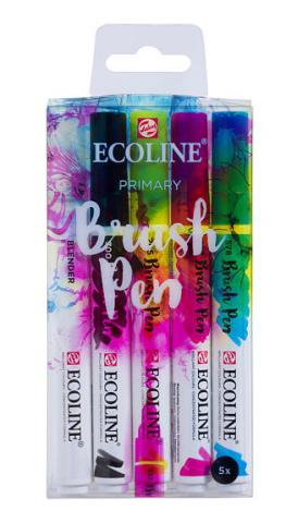Ecoline: Brush Pen Set Primary 5 st