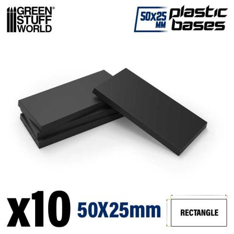 Plastic Rectangular Bases (10x Rectangular 25x50mm)