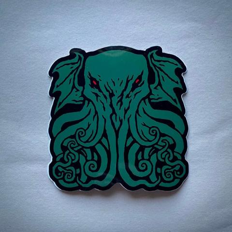 Single Vinyl Sticker - Cthulhu w/ Tentacles & Spread Wings Single Vinyl Sticker - Cthulhu w/ Tentacles & Spread Wings