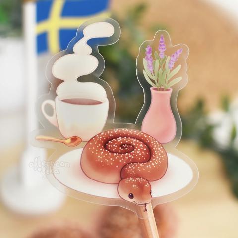 Sssinnamon Roll Snake Clear Sticker Sssinnamon Roll Snake Clear Sticker