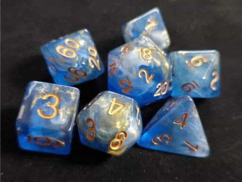 Gone fishing set of 7 dice Gone fishing set of 7 dice