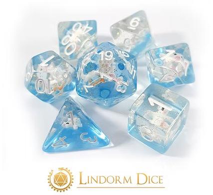 Unicorn set of 7 dice (Noble Blue)