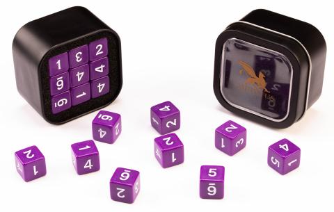 18d6 Opaque Series:  Purple - Numbers: White