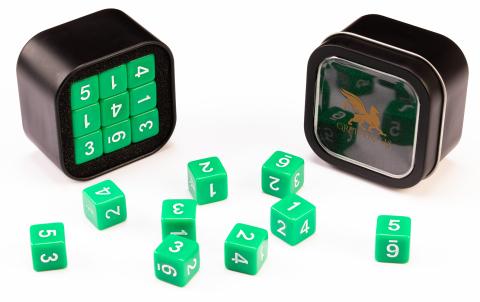 18d6 Opaque Series: Green - Numbers: White 18d6 Opaque Series: Green - Numbers: White