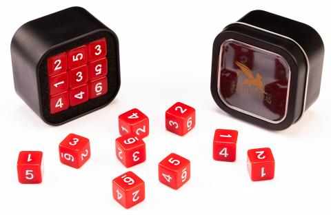 18d6 Opaque Series:  Red - Numbers: White