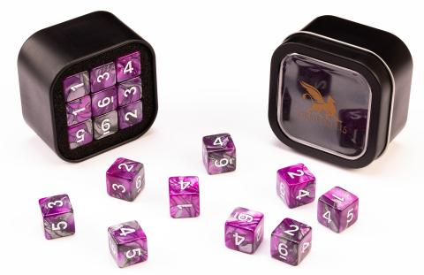 18d6 Marble Series: Purple & Grey - Numbers: White 18d6 Marble Series: Purple & Grey - Numbers: White