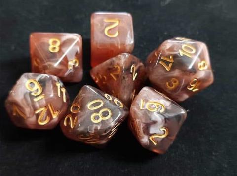 Leatherbound  set of 7 dice