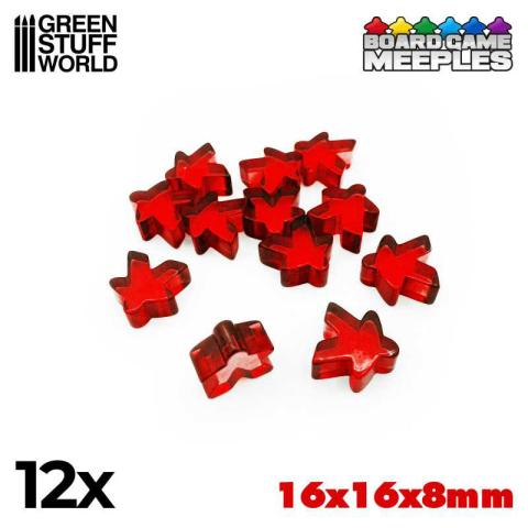 12x Acrylic Meeples (Red)