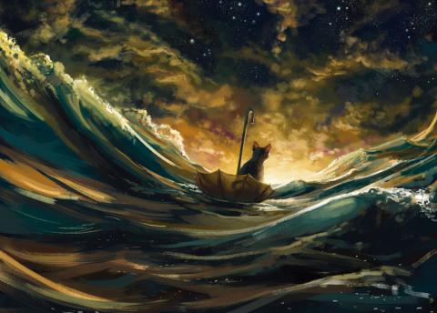 Poster -  Lost at sea 50 x 70cm